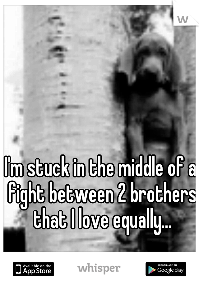 I'm stuck in the middle of a fight between 2 brothers that I love equally...