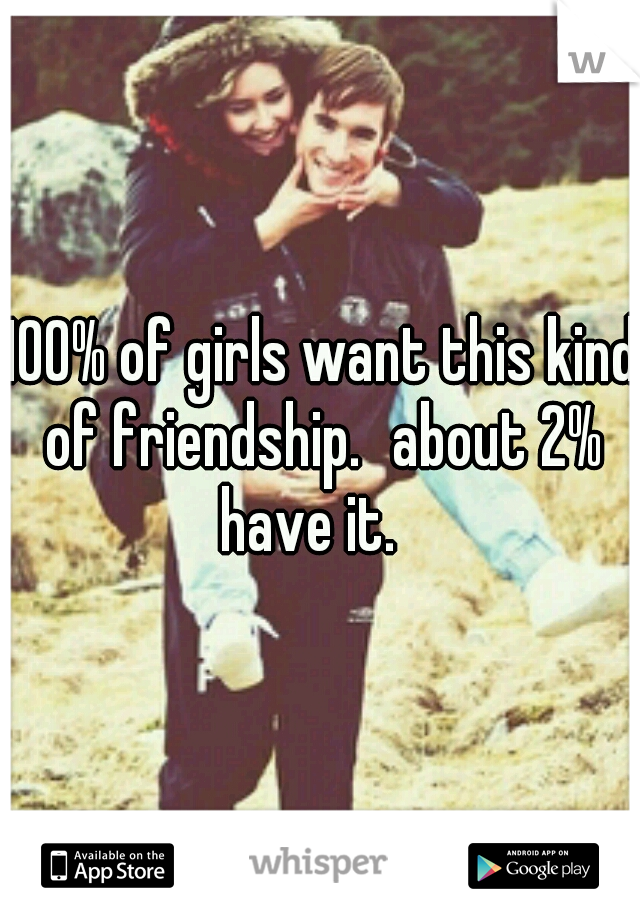 100% of girls want this kind of friendship.
about 2% have it.
