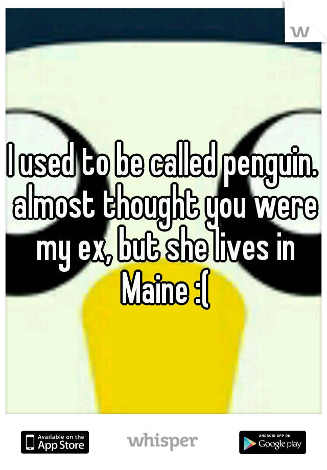 I used to be called penguin. almost thought you were my ex, but she lives in Maine :(