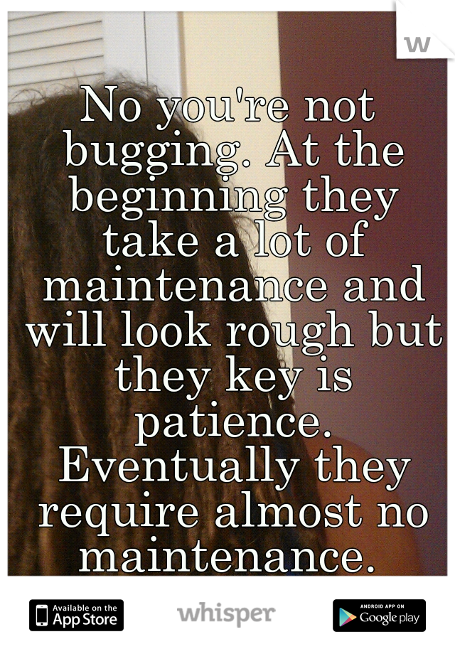 No you're not bugging. At the beginning they take a lot of maintenance and will look rough but they key is patience. Eventually they require almost no maintenance. 