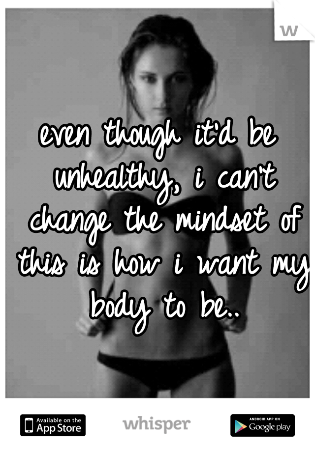 even though it'd be unhealthy, i can't change the mindset of this is how i want my body to be..