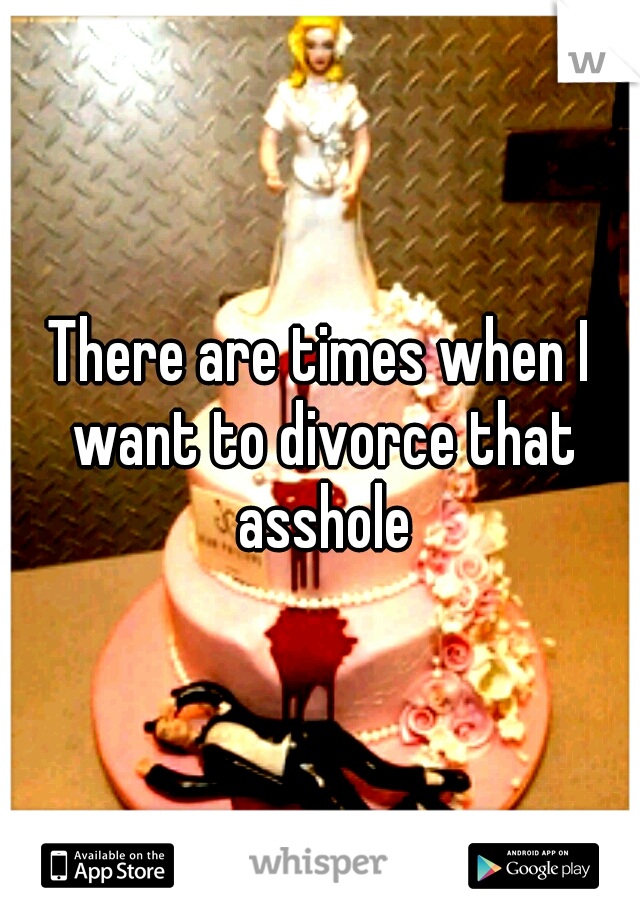 There are times when I want to divorce that asshole