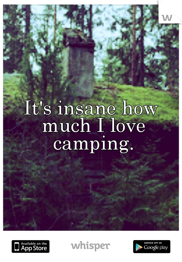 It's insane how much I love camping.