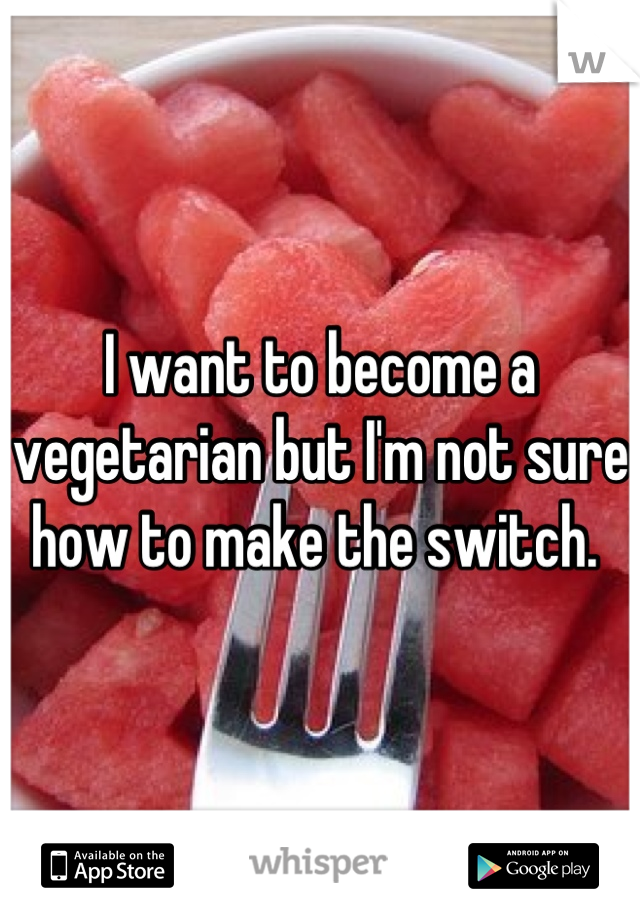 I want to become a vegetarian but I'm not sure how to make the switch. 