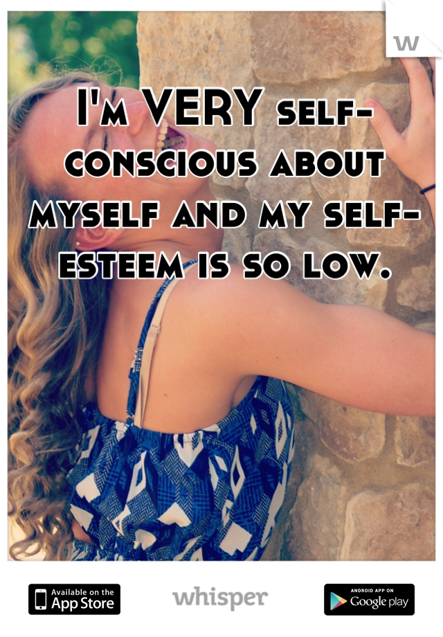 I'm VERY self-conscious about myself and my self-esteem is so low.