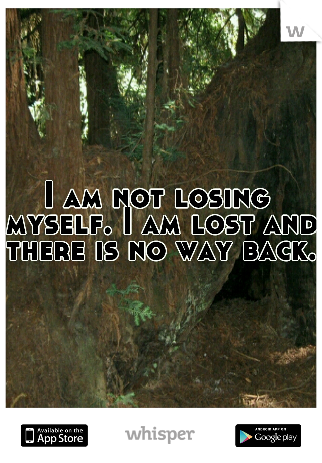 I am not losing myself. I am lost and there is no way back.