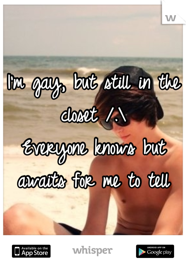 I'm gay, but still in the closet /.\ 
Everyone knows but awaits for me to tell