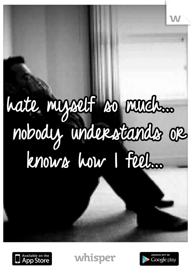 hate myself so much...  nobody understands or knows how I feel... 