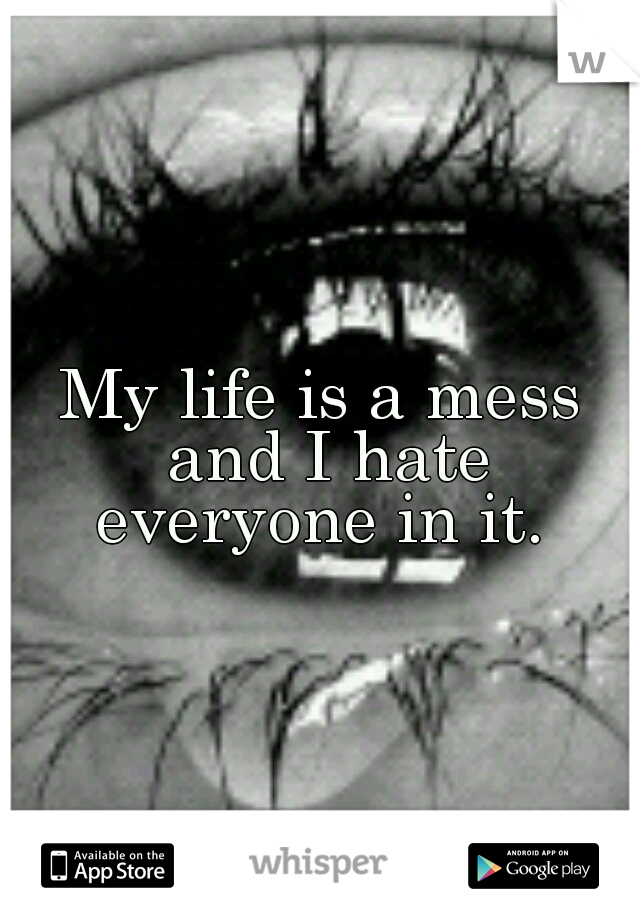My life is a mess and I hate everyone in it. 