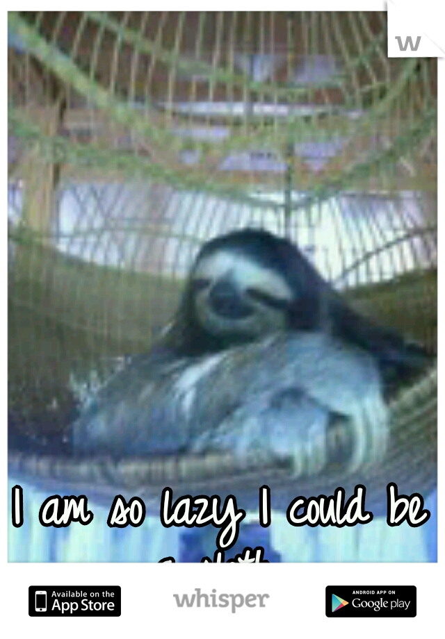 I am so lazy I could be a sloth. 