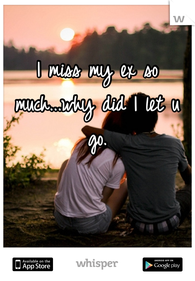 I miss my ex so much...why did I let u go.
