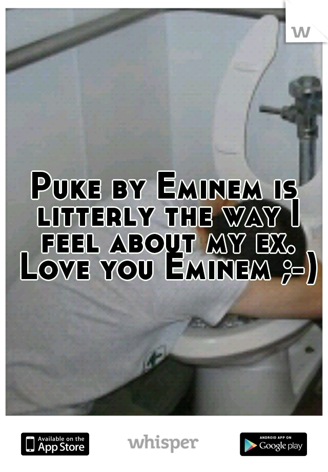 Puke by Eminem is litterly the way I feel about my ex. Love you Eminem ;-)