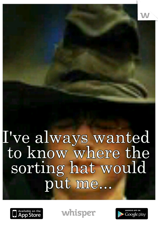 I've always wanted to know where the sorting hat would put me...