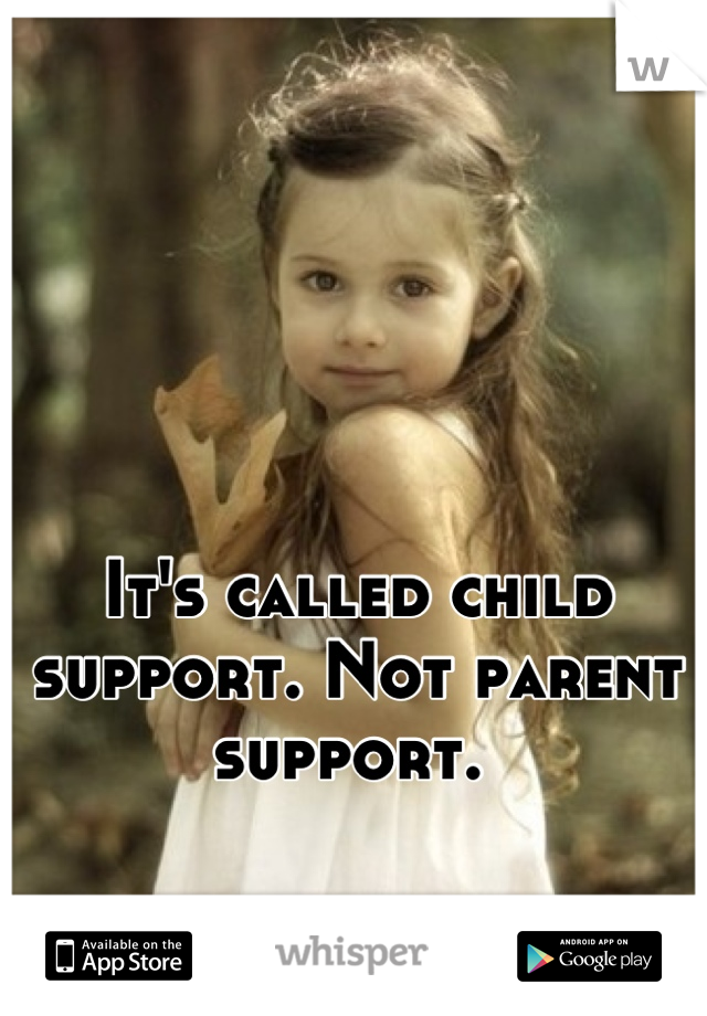 It's called child support. Not parent support. 