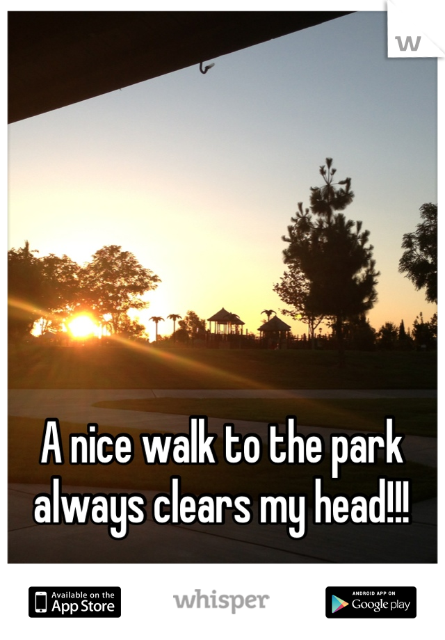 A nice walk to the park always clears my head!!!