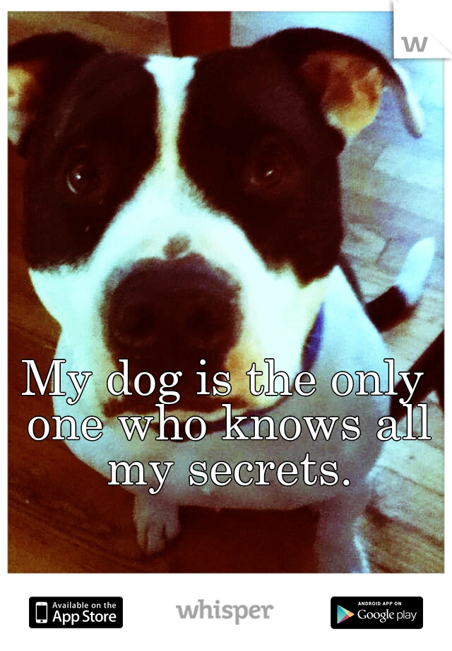 My dog is the only one who knows all my secrets.