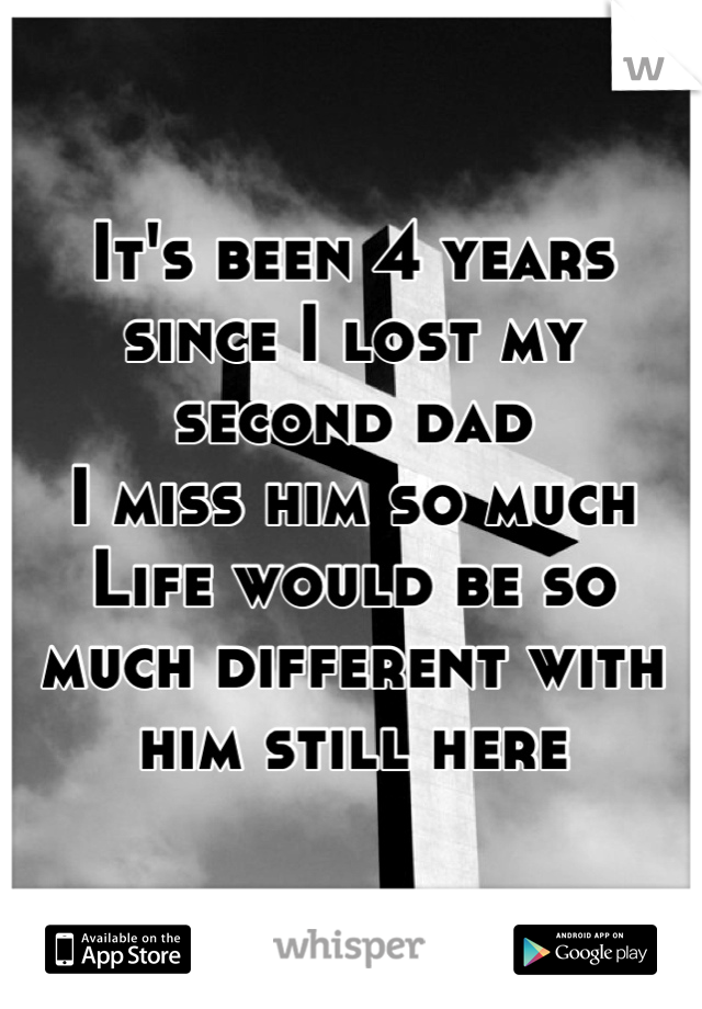 It's been 4 years since I lost my second dad
I miss him so much
Life would be so much different with him still here