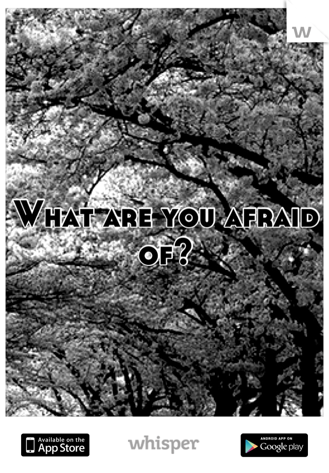 What are you afraid of?