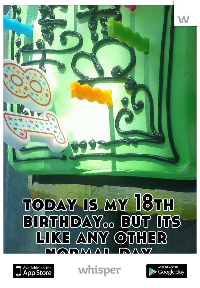 today is my 18th birthday.. but its like any other normal day 