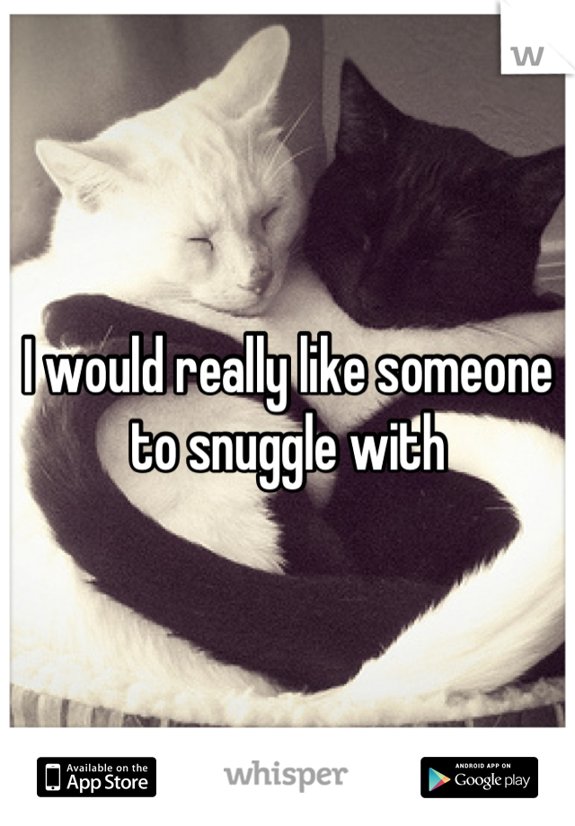 I would really like someone to snuggle with