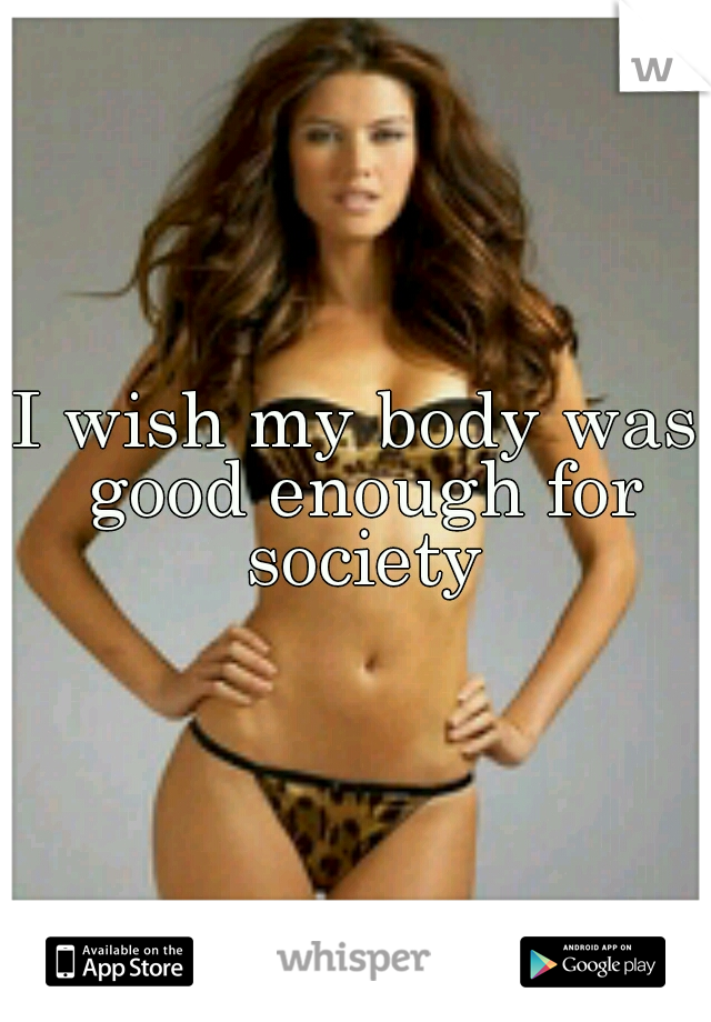 I wish my body was good enough for society