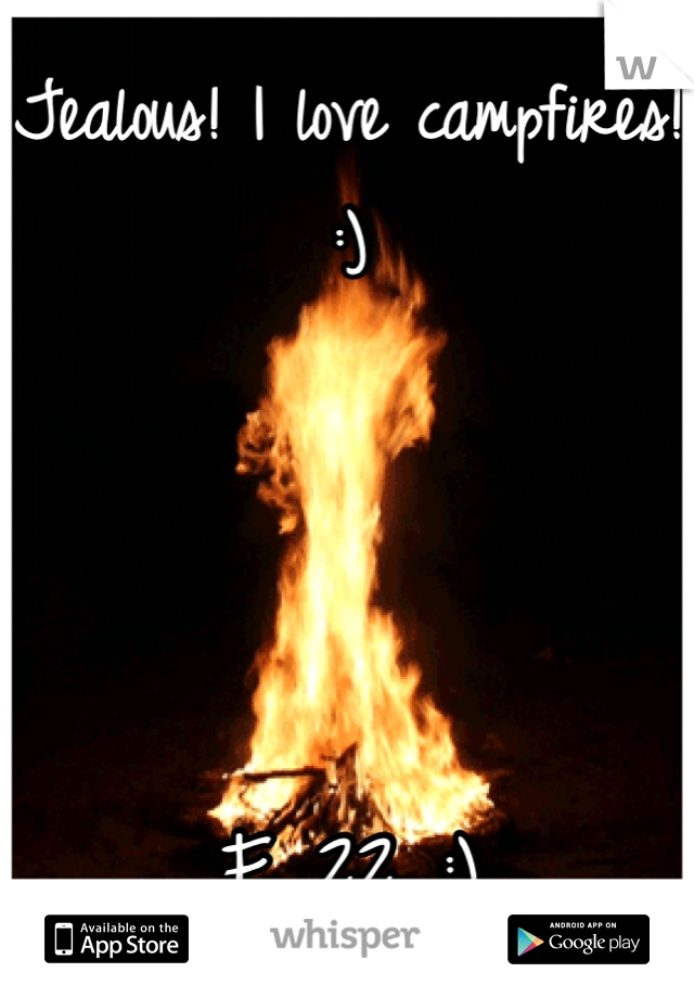 Jealous! I love campfires! :)




F. 22. :)