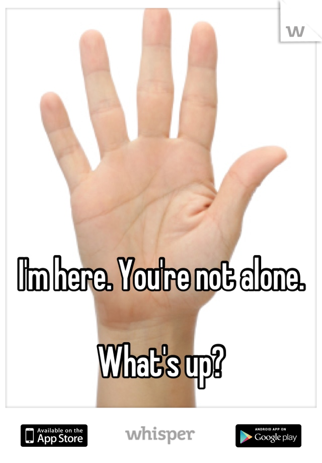 I'm here. You're not alone. 

What's up?