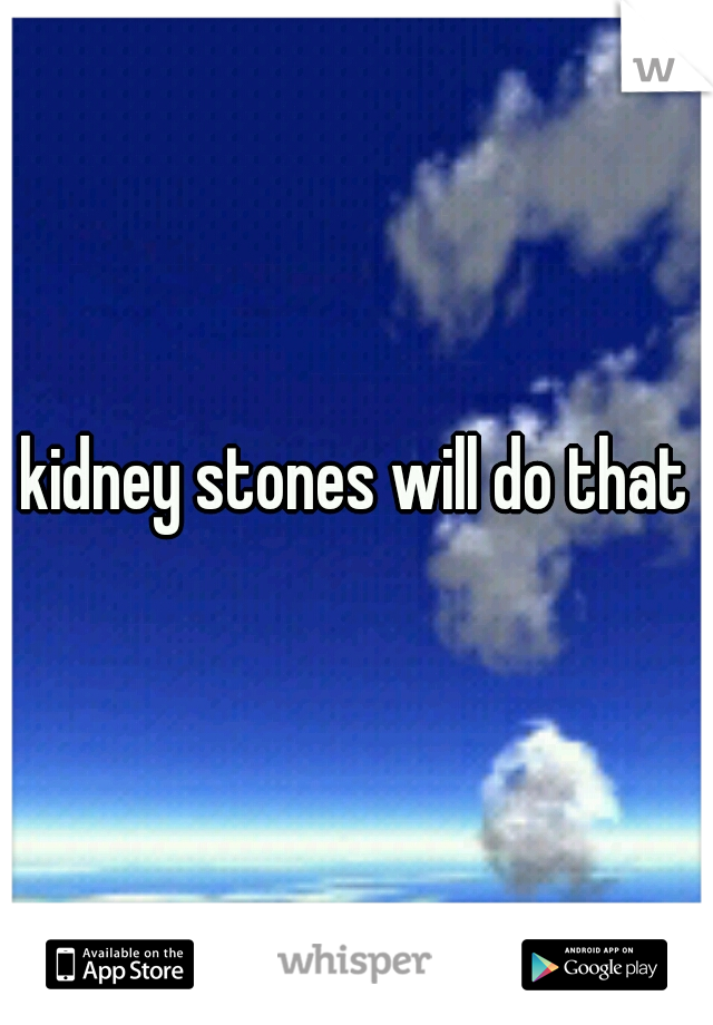 kidney stones will do that