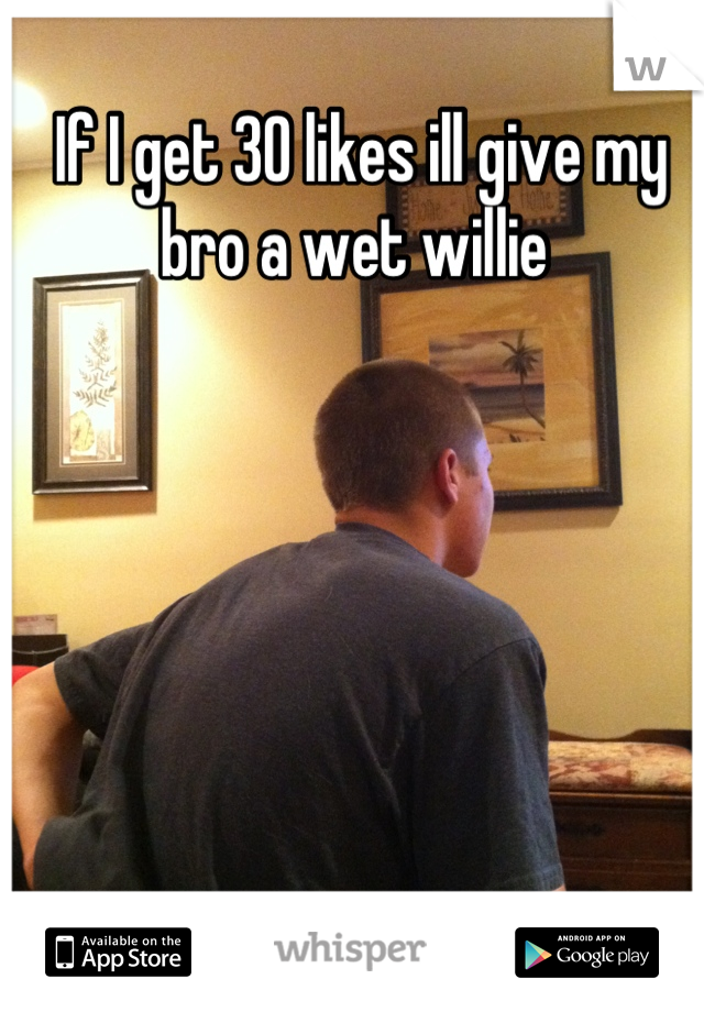 If I get 30 likes ill give my bro a wet willie 