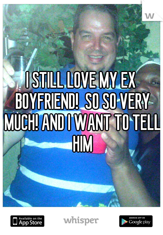 I STILL LOVE MY EX BOYFRIEND!  SO SO VERY MUCH! AND I WANT TO TELL HIM