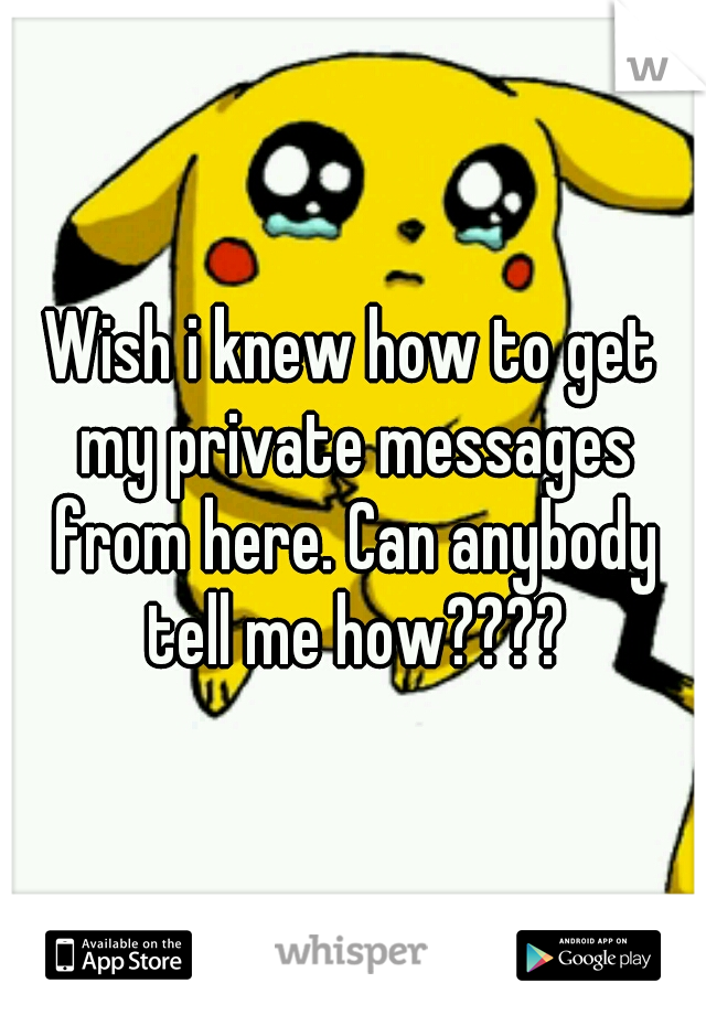 Wish i knew how to get my private messages from here. Can anybody tell me how????