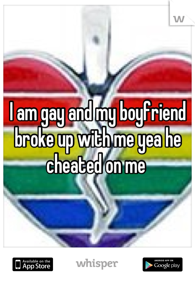 I am gay and my boyfriend broke up with me yea he cheated on me 
