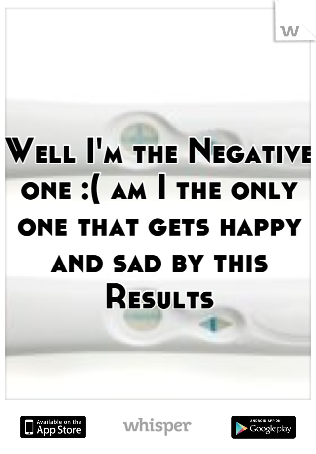 Well I'm the Negative one :( am I the only one that gets happy and sad by this Results