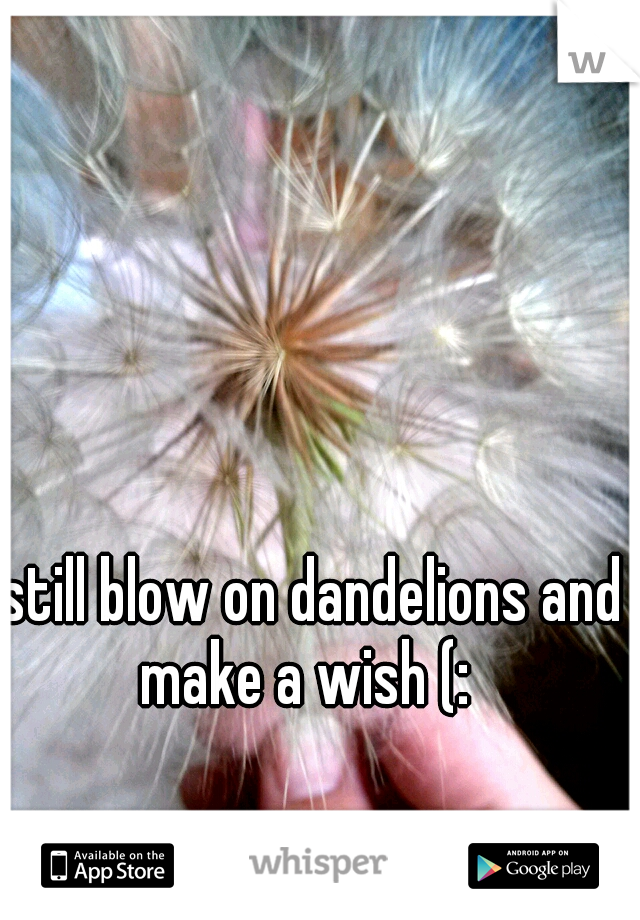 I still blow on dandelions and make a wish (: