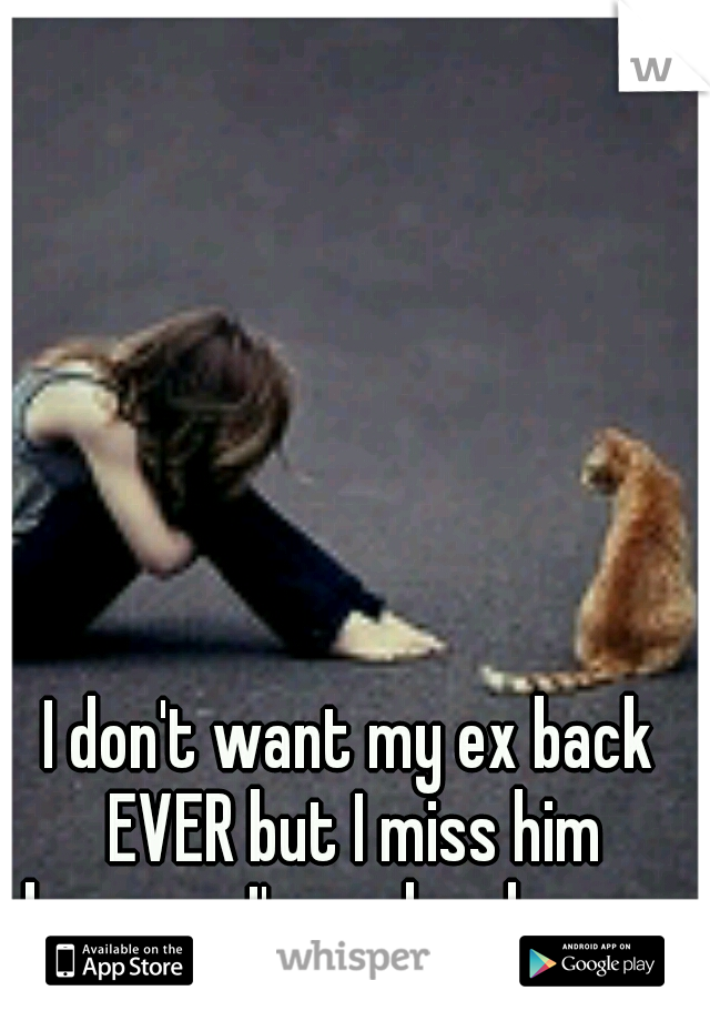 I don't want my ex back EVER but I miss him because I'm so lonely now.