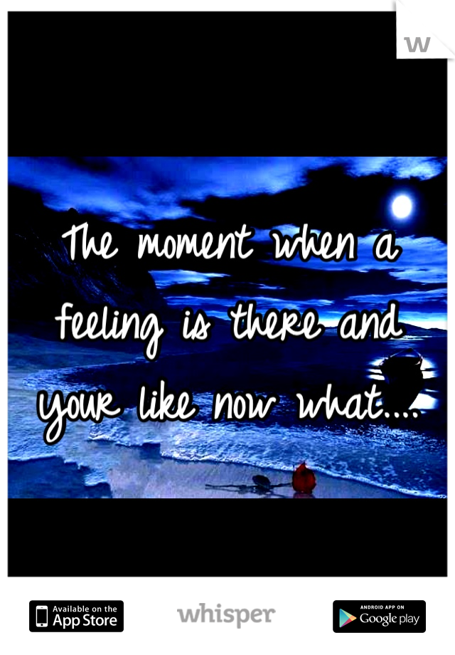 The moment when a feeling is there and your like now what....