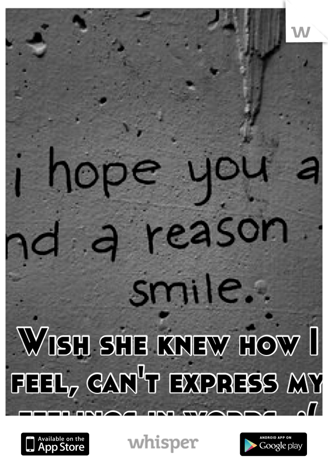 Wish she knew how I feel, can't express my feelings in words. :(
