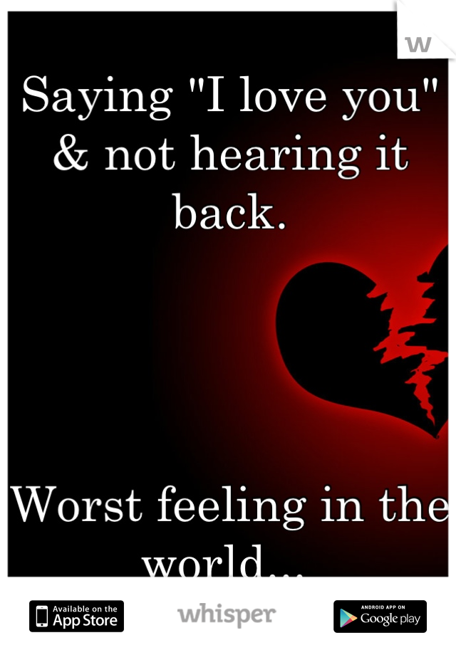 Saying "I love you" & not hearing it back. 




Worst feeling in the world... 