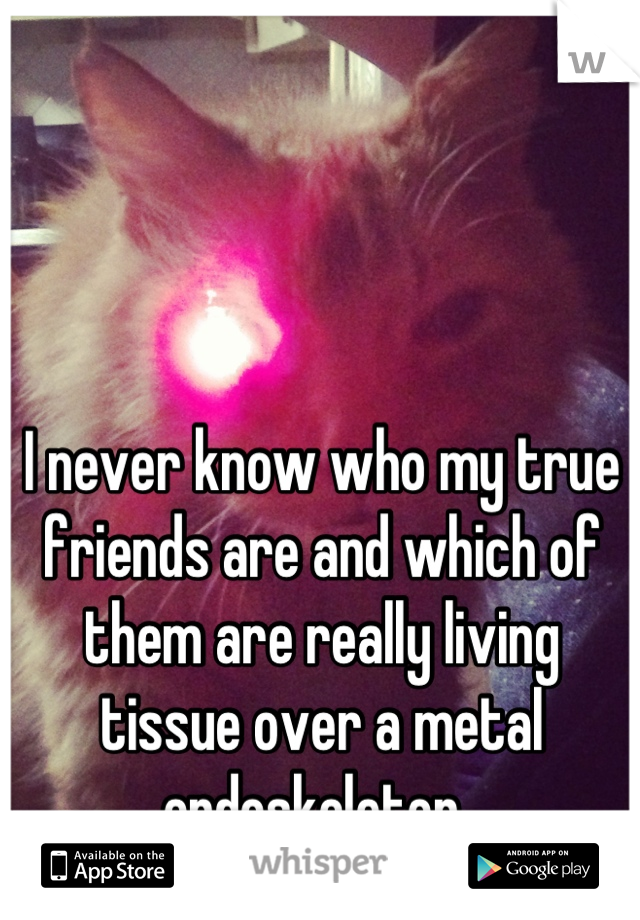 I never know who my true friends are and which of them are really living tissue over a metal endoskeleton. 