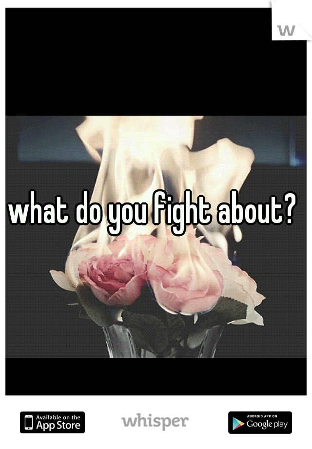 what do you fight about? 