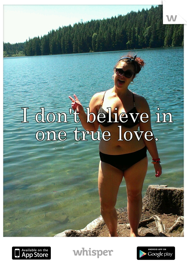 I don't believe in one true love. 