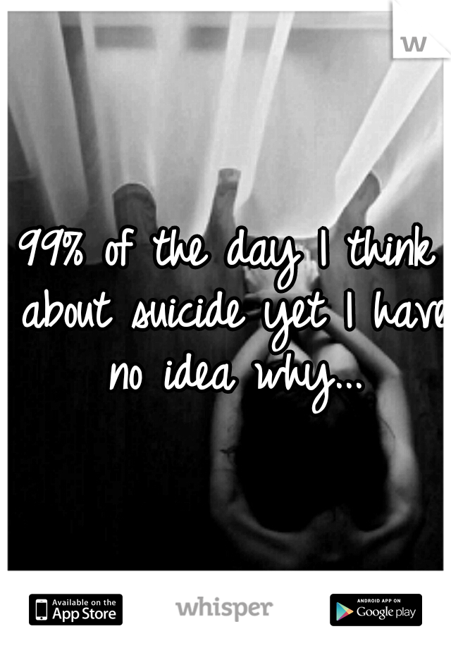 99% of the day I think about suicide yet I have no idea why...