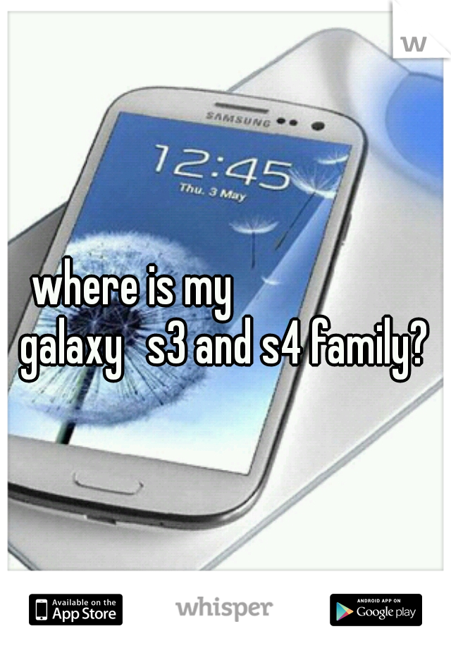where is my











 galaxy 
s3 and s4 family? 