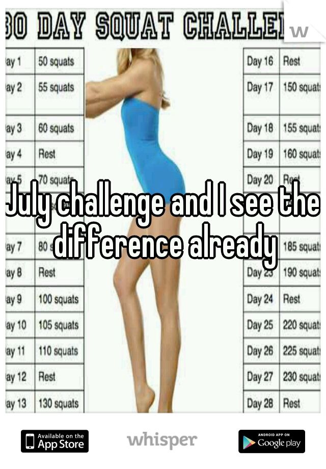 July challenge and I see the difference already