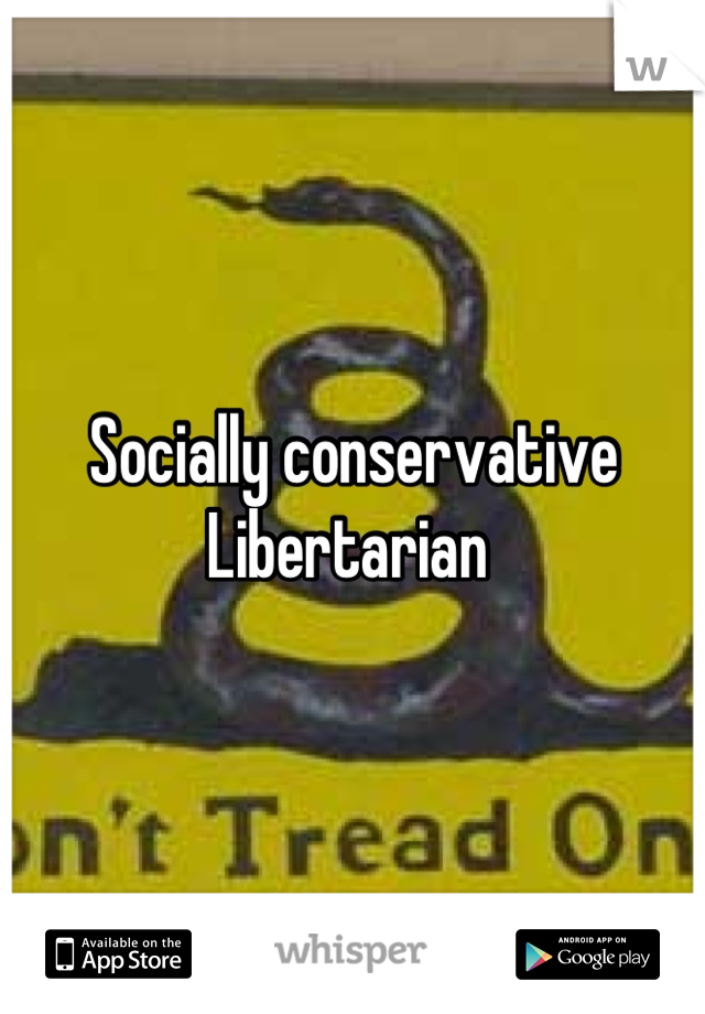 Socially conservative Libertarian 