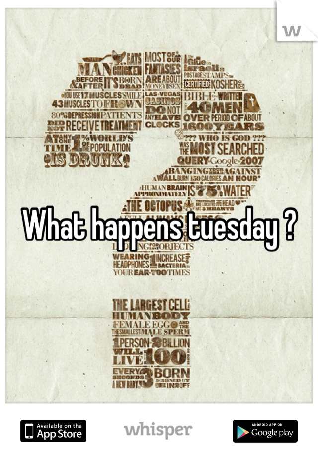What happens tuesday ?