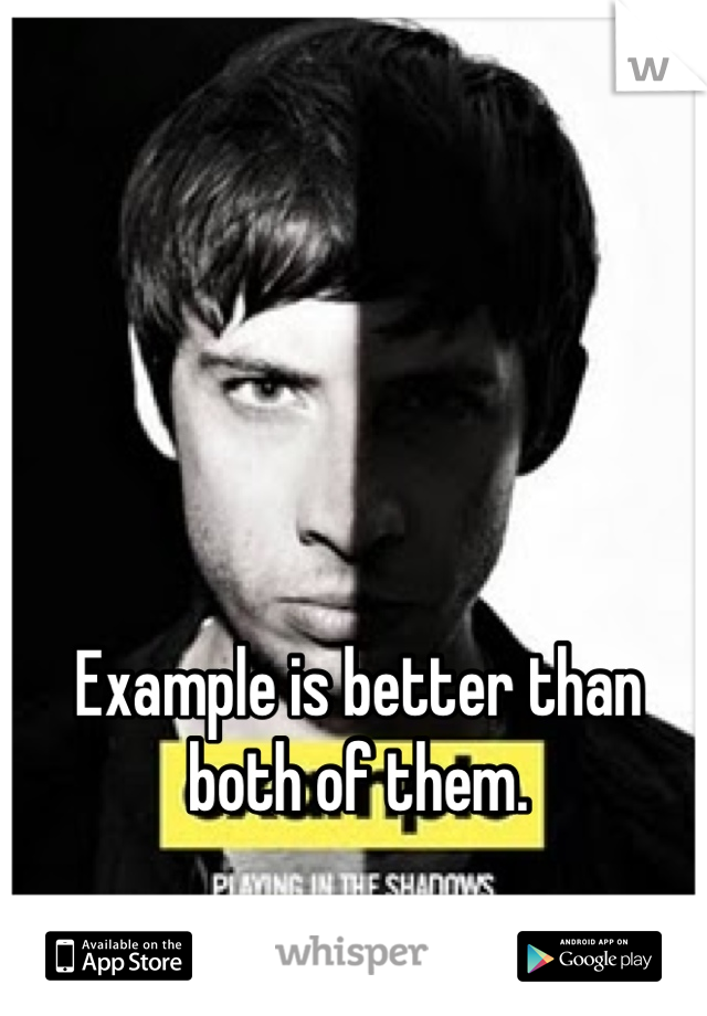 Example is better than both of them.