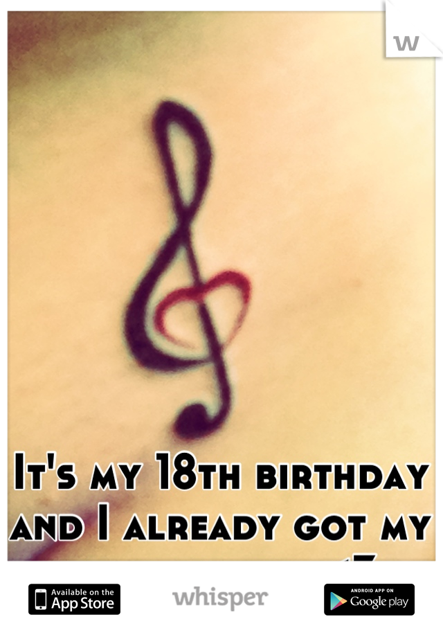 It's my 18th birthday and I already got my first tattoo <3