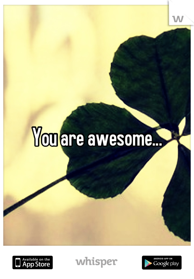 You are awesome...