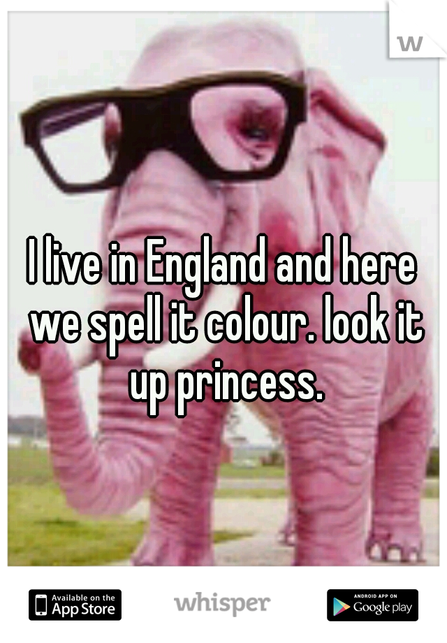 I live in England and here we spell it colour. look it up princess.